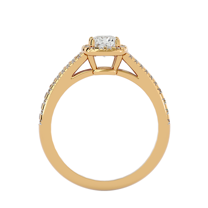 Lumière Beautiful Light Band- 0.98 Ct Round Diamond Gold Ring