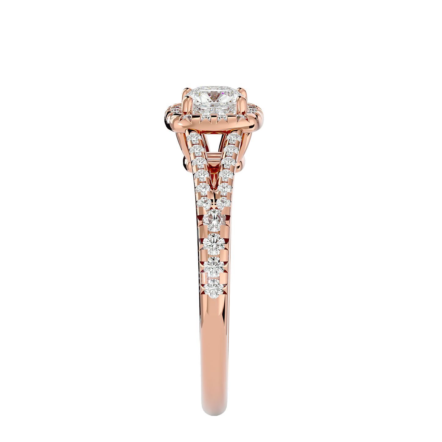 Lumière Beautiful Light Band- 0.98 Ct Round Diamond Gold Ring