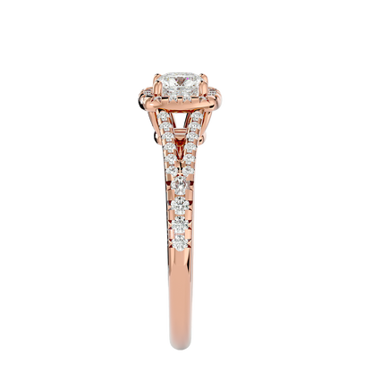 Lumière Beautiful Light Band- 0.98 Ct Round Diamond Gold Ring