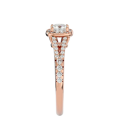 Lumière Beautiful Light Band- 0.98 Ct Round Diamond Gold Ring