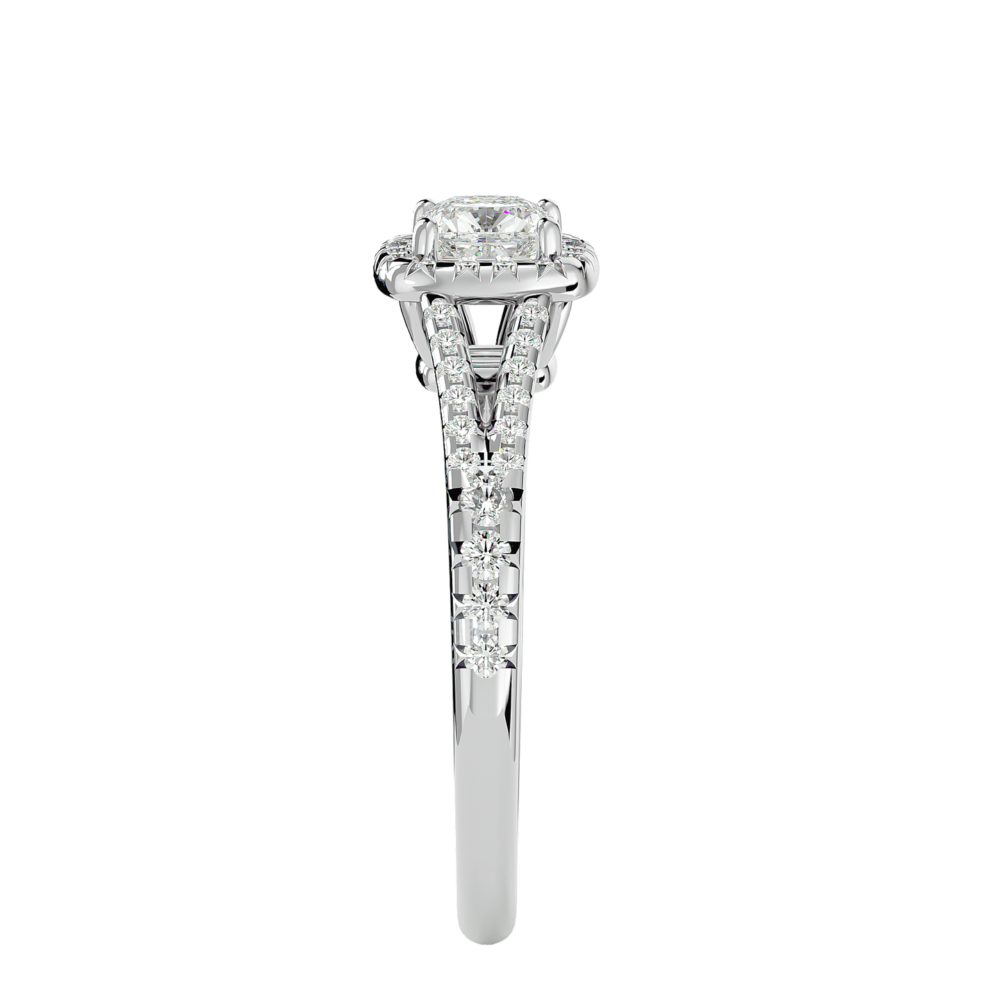 Lumière Beautiful Light Band- 0.98 Ct Round Diamond Gold Ring