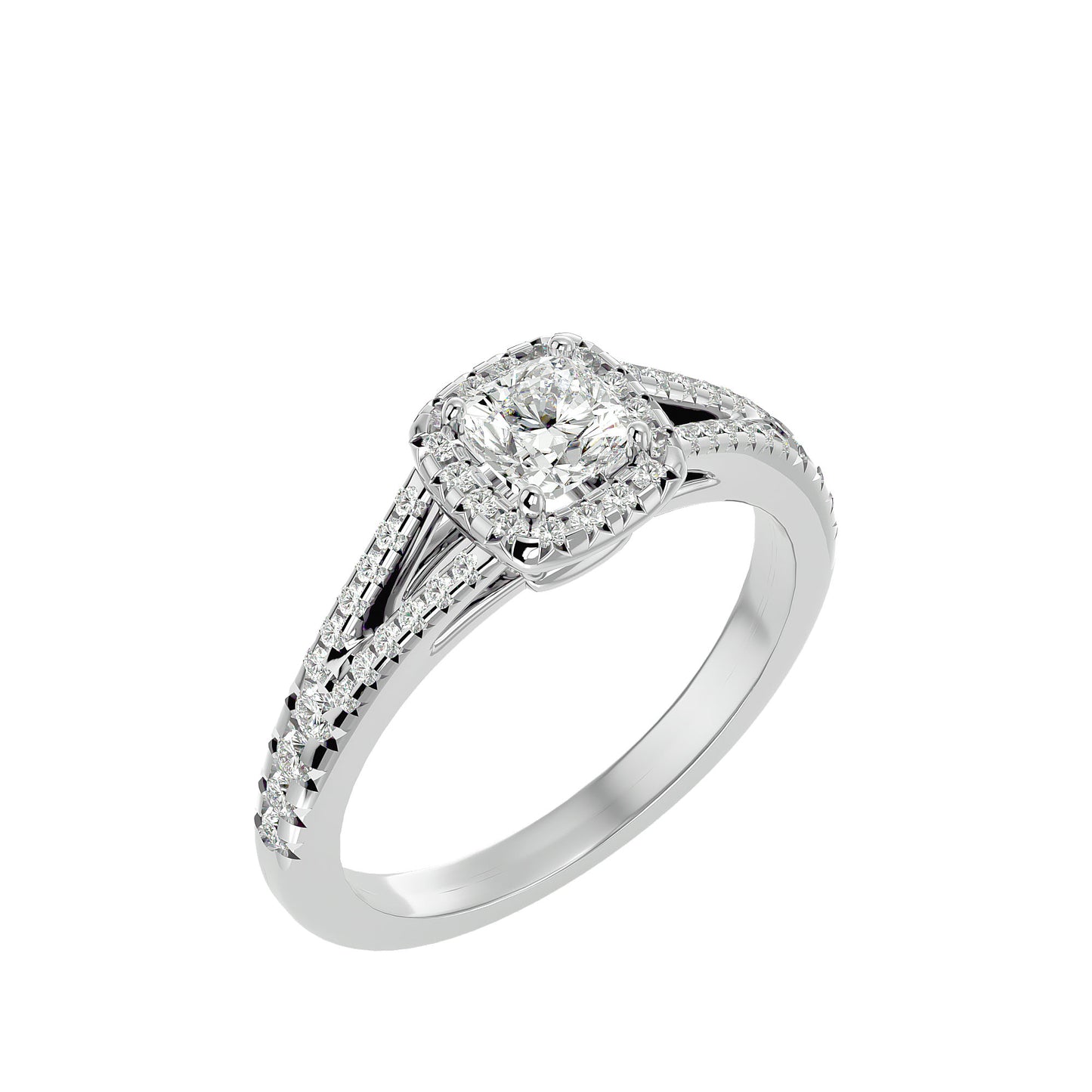 Lumière Beautiful Light Band- 0.98 Ct Round Diamond Gold Ring