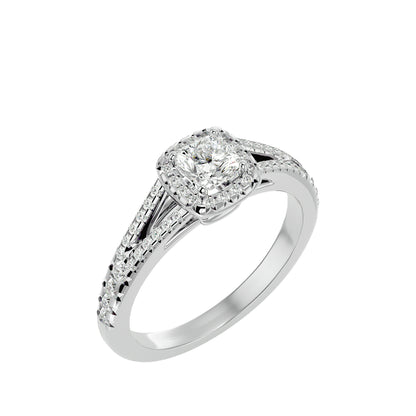 Lumière Beautiful Light Band- 0.98 Ct Round Diamond Gold Ring