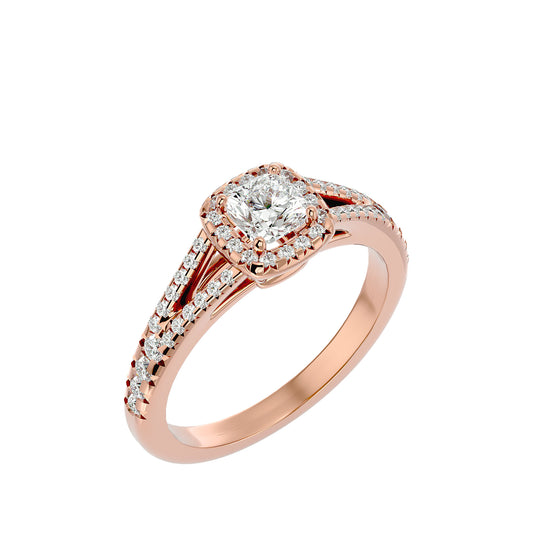 Lumière Beautiful Light Band- 0.98 Ct Round Diamond Gold Ring