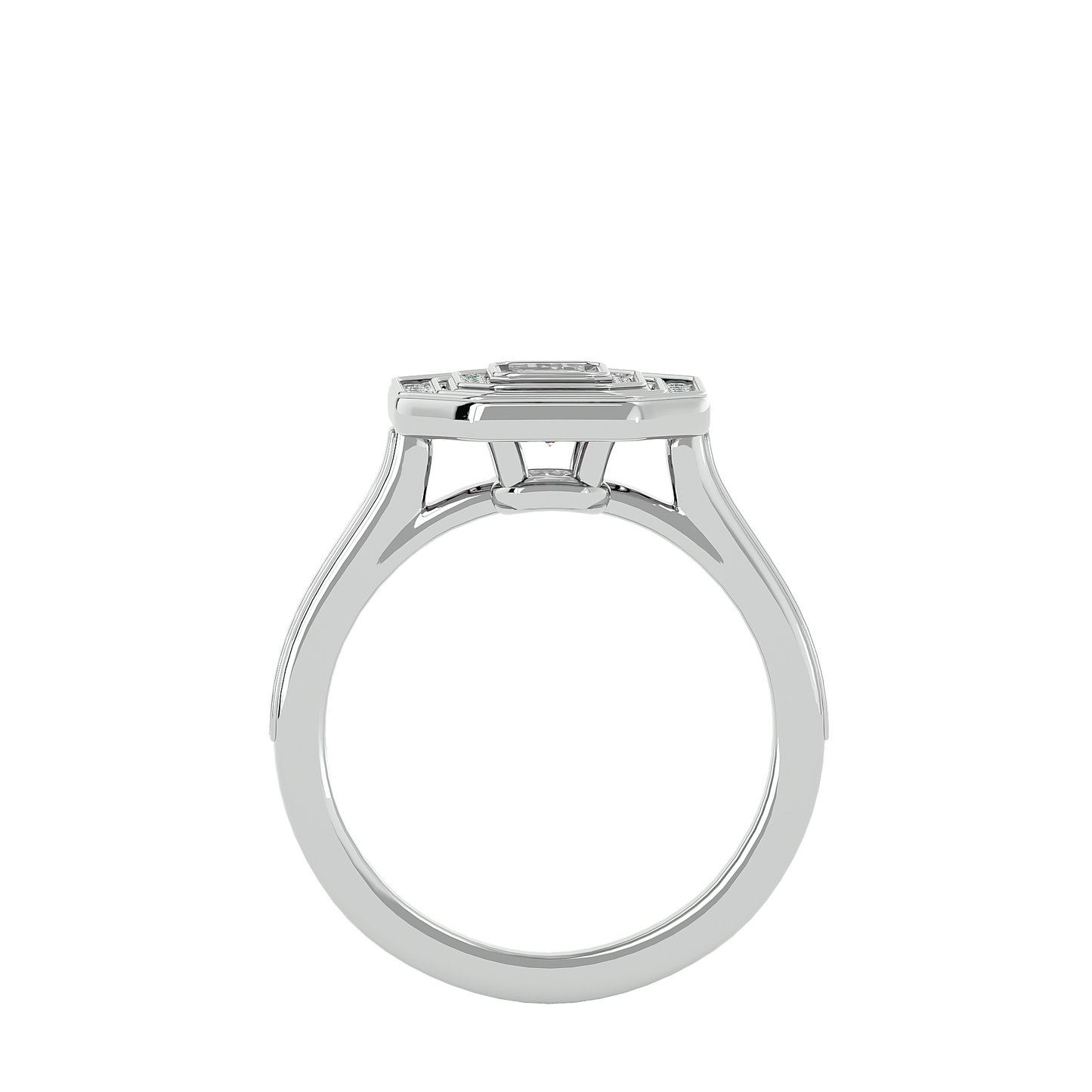 Lumière Beautiful Light Band- 0.91 Ct Round Diamond Gold Ring