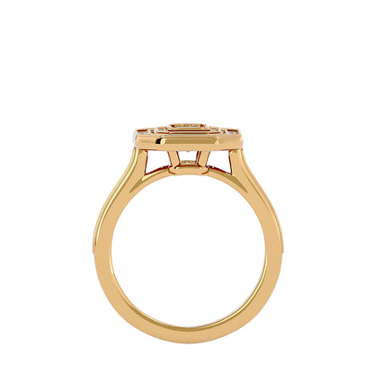 Lumière Beautiful Light Band- 0.91 Ct Round Diamond Gold Ring