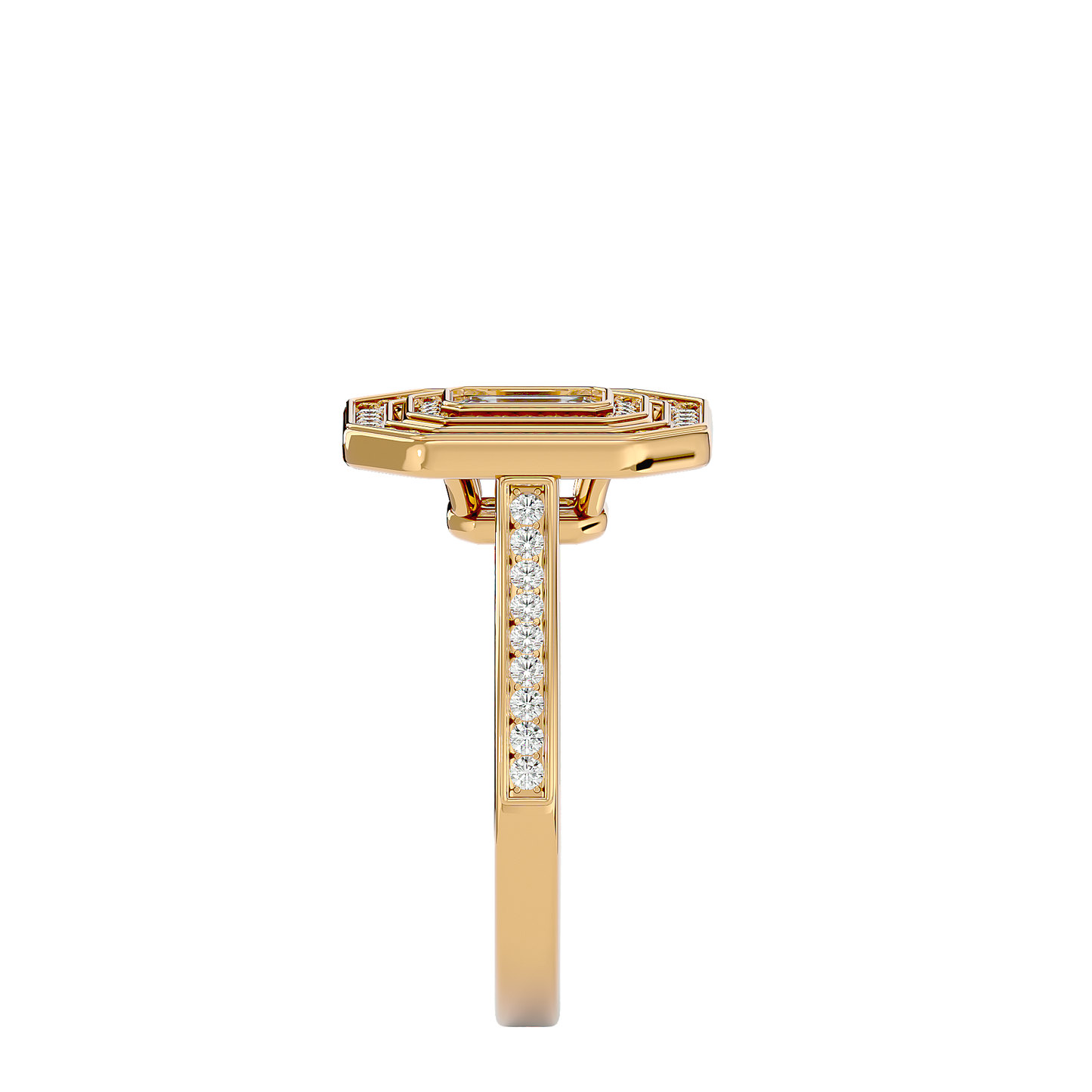 Lumière Beautiful Light Band- 0.91 Ct Round Diamond Gold Ring