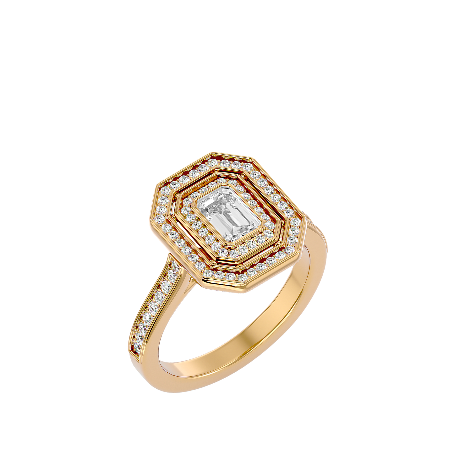 Lumière Beautiful Light Band- 0.91 Ct Round Diamond Gold Ring