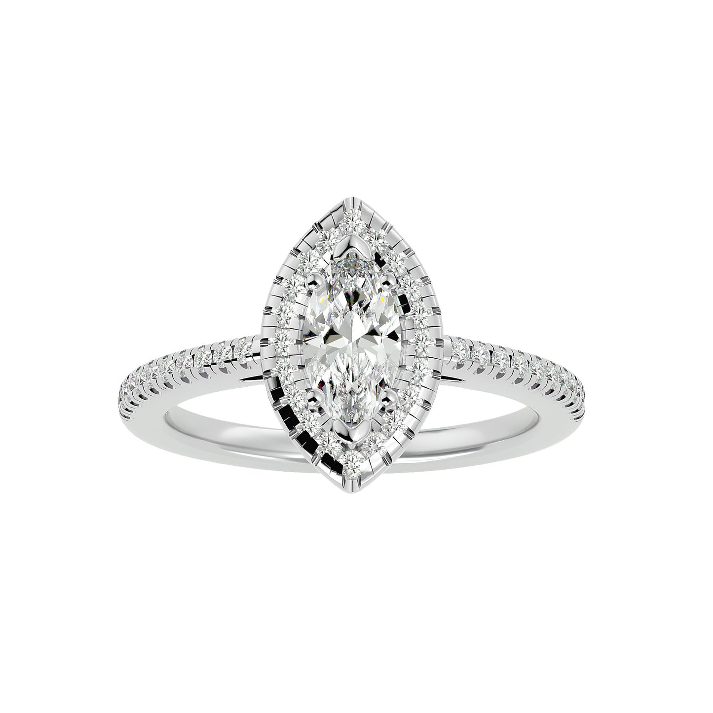 0.89 ct Marquise Halo Diamond Ring in Yellow Gold – Elegance with a Distinctive Edge