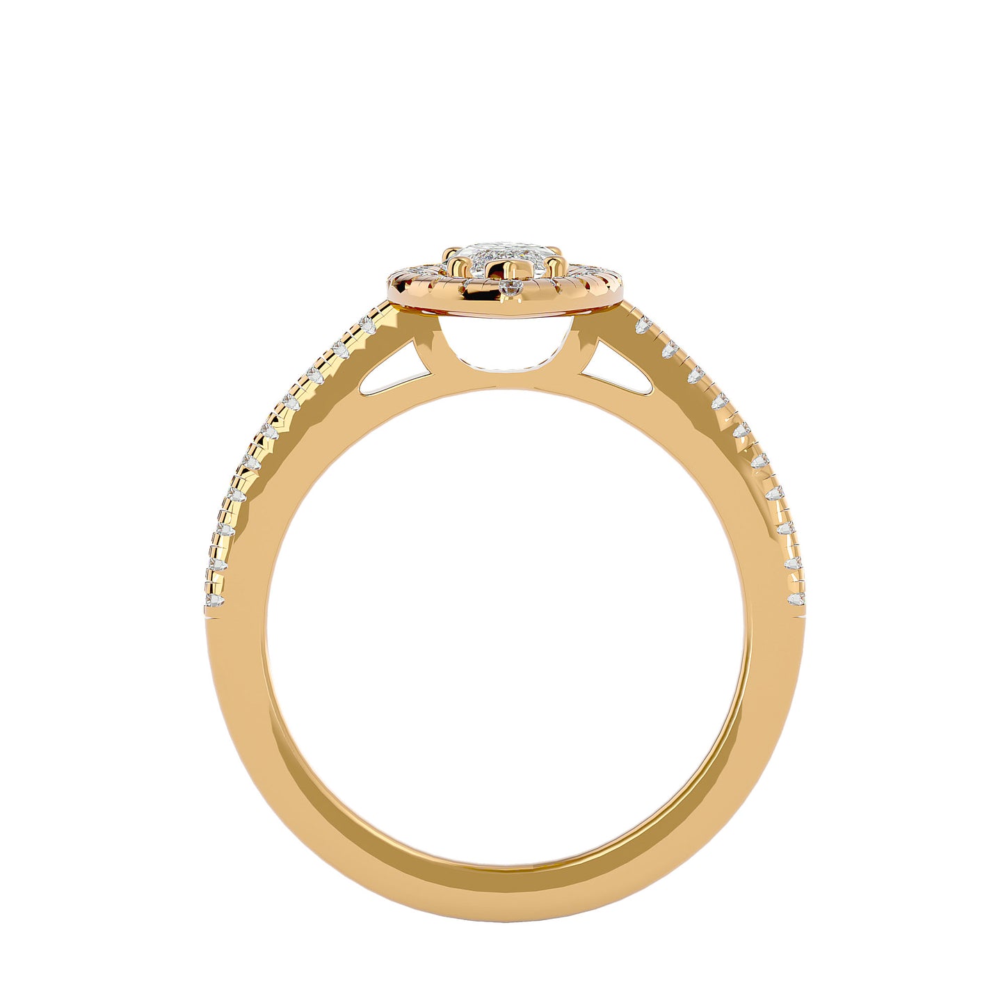 0.89 ct Marquise Halo Diamond Ring in Yellow Gold – Elegance with a Distinctive Edge