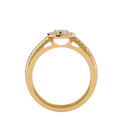 0.89 ct Marquise Halo Diamond Ring in Yellow Gold – Elegance with a Distinctive Edge