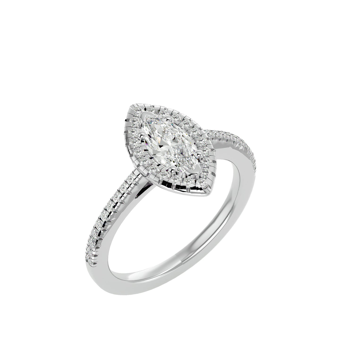 0.89 ct Marquise Halo Diamond Ring in Yellow Gold – Elegance with a Distinctive Edge