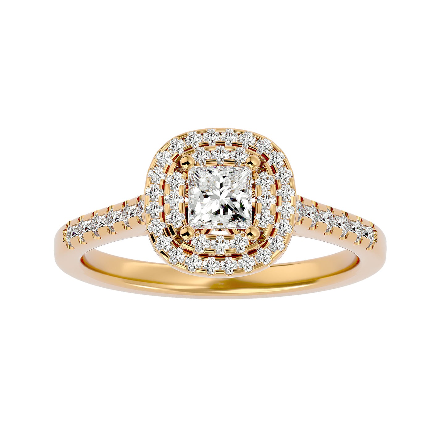 Lumière Beautiful Light Band- 0.83 Ct Round Diamond Gold Ring