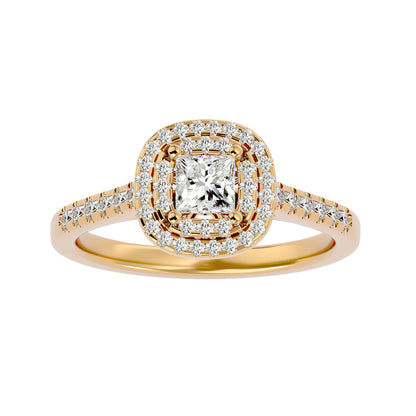 Lumière Beautiful Light Band- 0.83 Ct Round Diamond Gold Ring