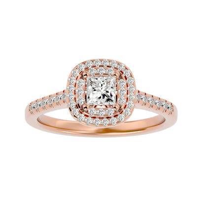 Lumière Beautiful Light Band- 0.83 Ct Round Diamond Gold Ring
