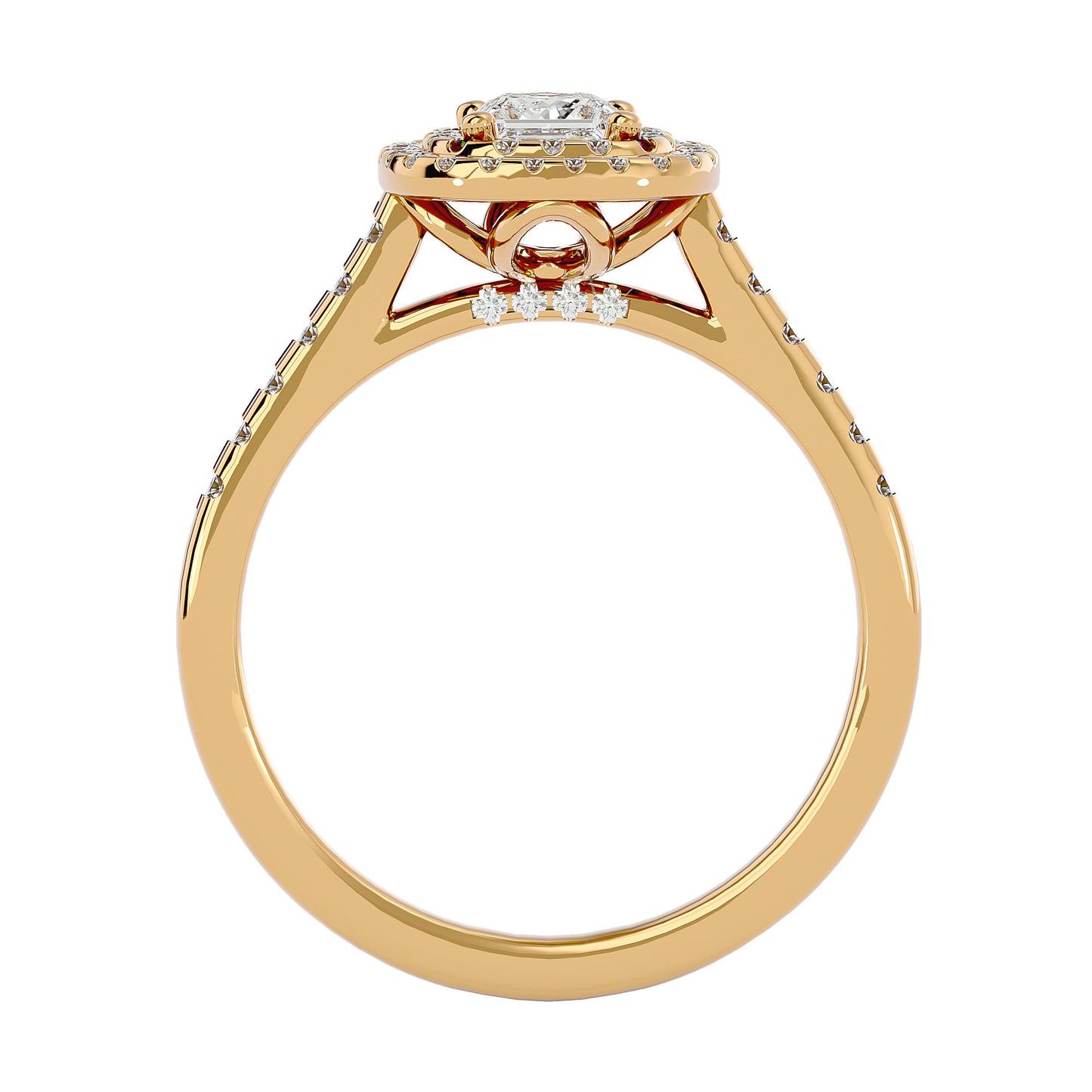 Lumière Beautiful Light Band- 0.83 Ct Round Diamond Gold Ring