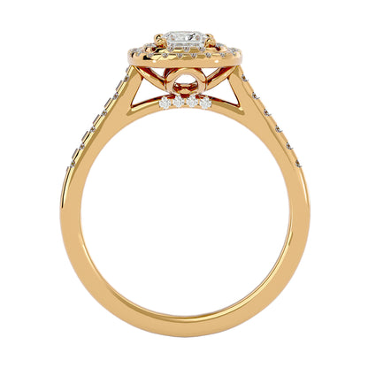 Lumière Beautiful Light Band- 0.83 Ct Round Diamond Gold Ring