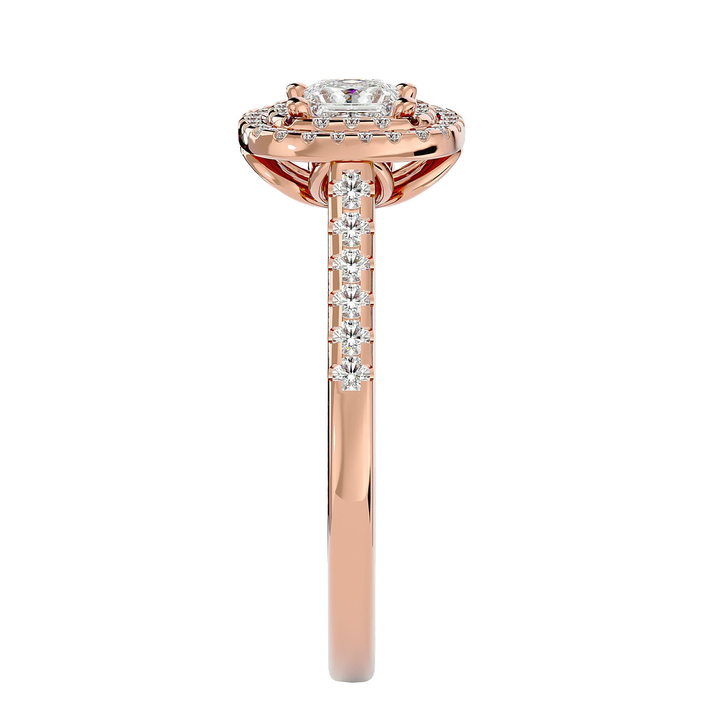 Lumière Beautiful Light Band- 0.83 Ct Round Diamond Gold Ring