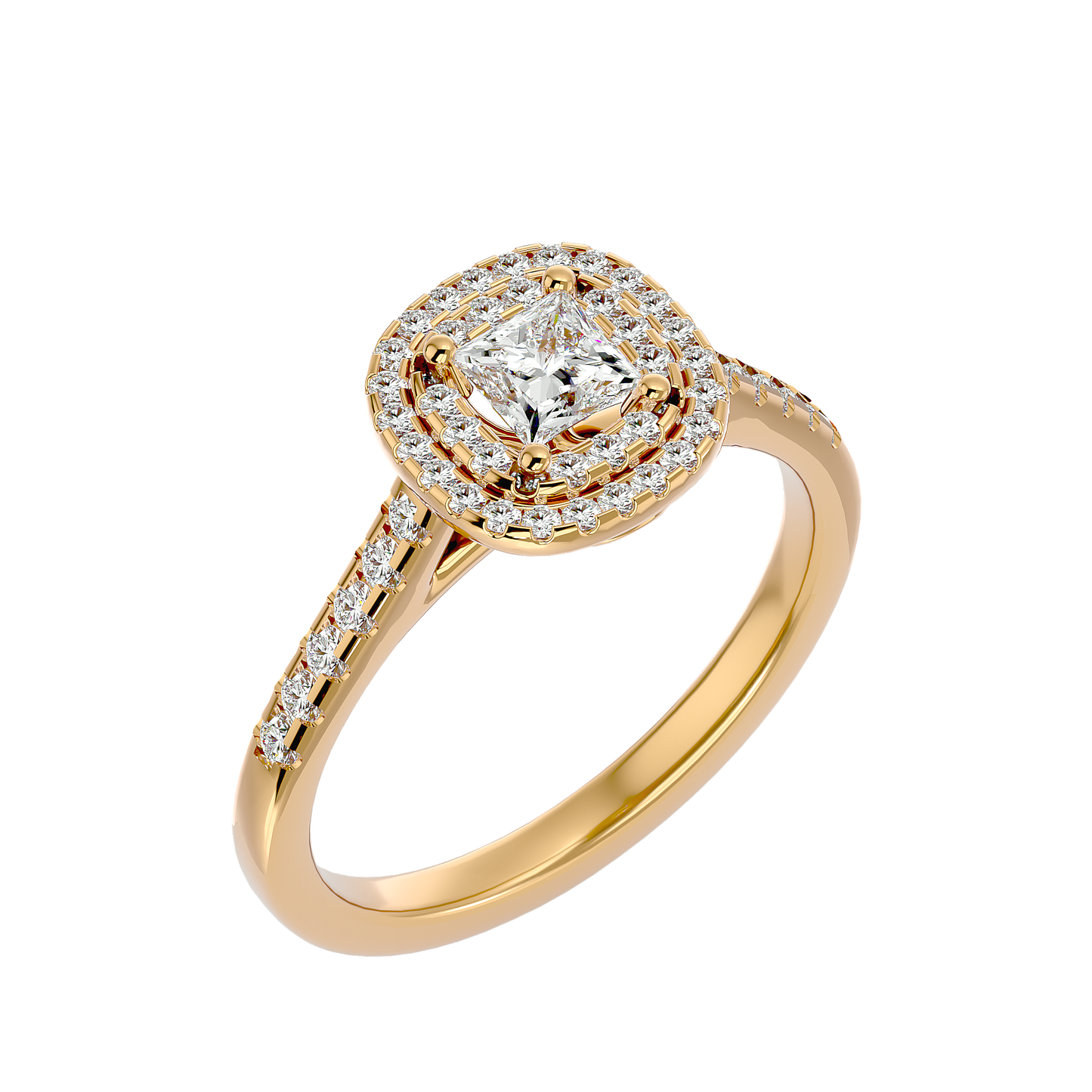 Lumière Beautiful Light Band- 0.83 Ct Round Diamond Gold Ring