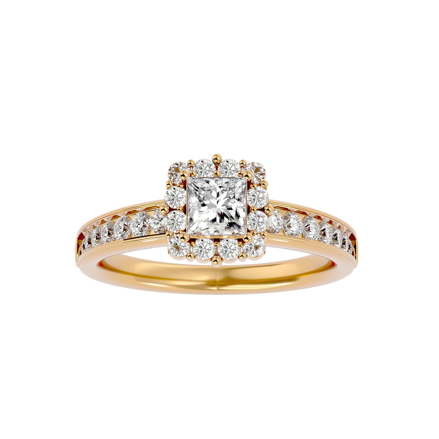 Lumière Beautiful Band- 1.15 Ct Round Diamond Gold Ring