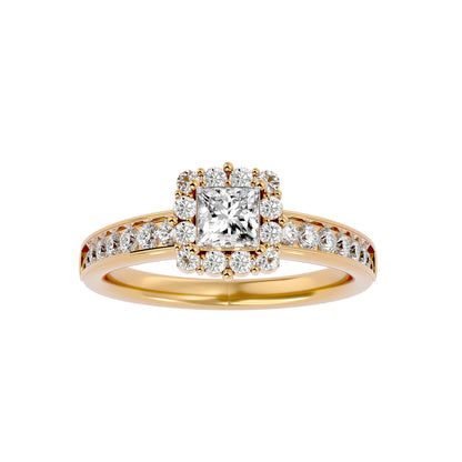 Lumière Beautiful Band- 1.15 Ct Round Diamond Gold Ring
