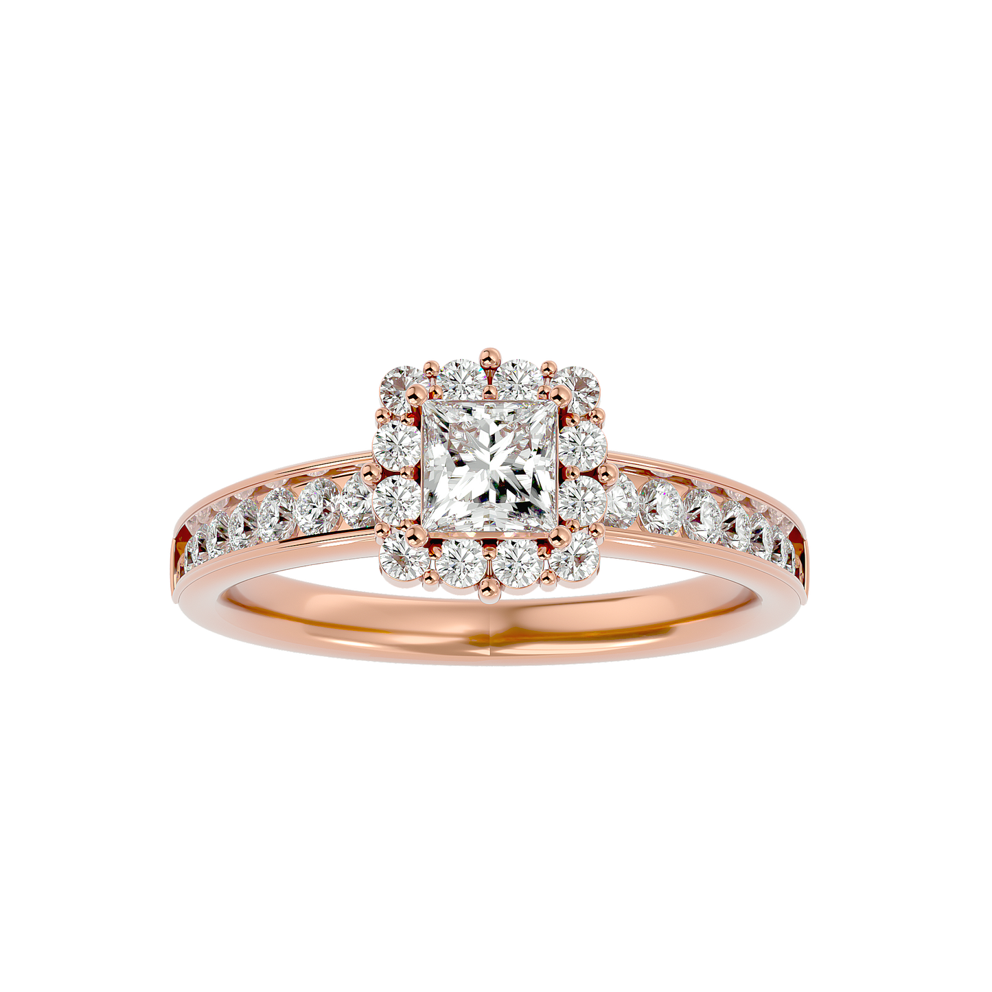 Lumière Beautiful Band- 1.15 Ct Round Diamond Gold Ring