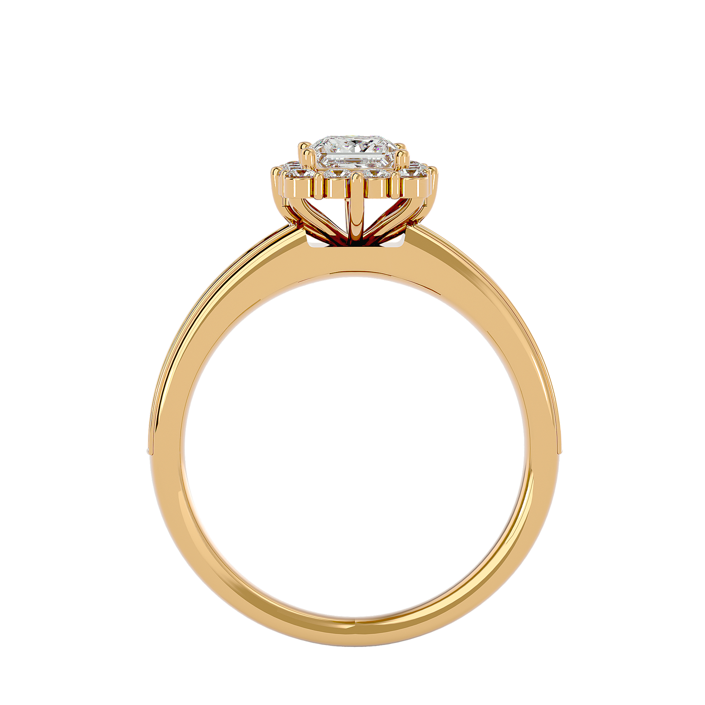 Lumière Beautiful Band- 1.15 Ct Round Diamond Gold Ring