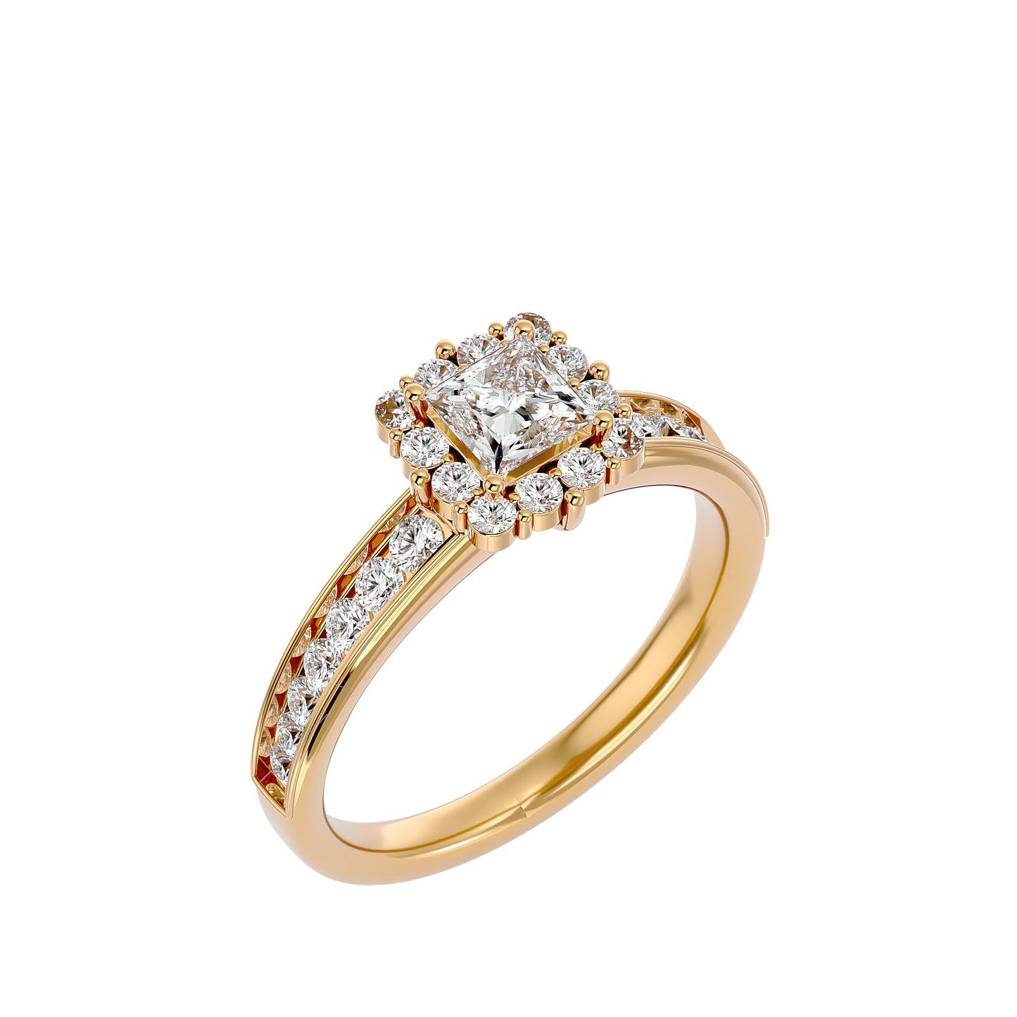 Lumière Beautiful Band- 1.15 Ct Round Diamond Gold Ring