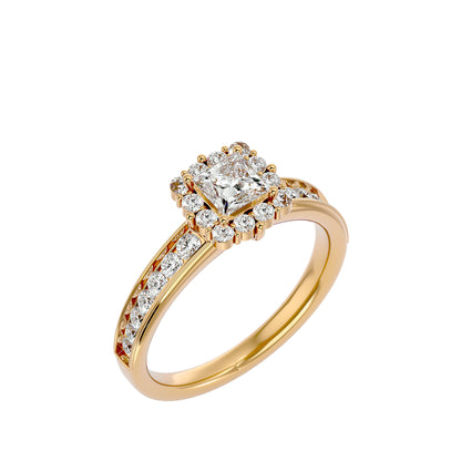 Lumière Beautiful Band- 1.15 Ct Round Diamond Gold Ring