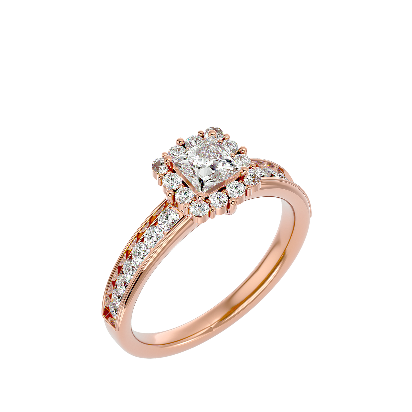 Lumière Beautiful Band- 1.15 Ct Round Diamond Gold Ring