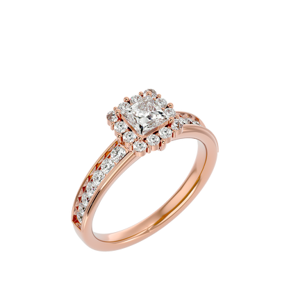 Lumière Beautiful Band- 1.15 Ct Round Diamond Gold Ring