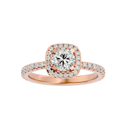 Lumière Beautiful Halo-1.7 Ct Round Diamond Gold Ring