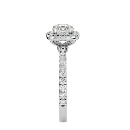 Lumière Beautiful Halo-1.7 Ct Round Diamond Gold Ring