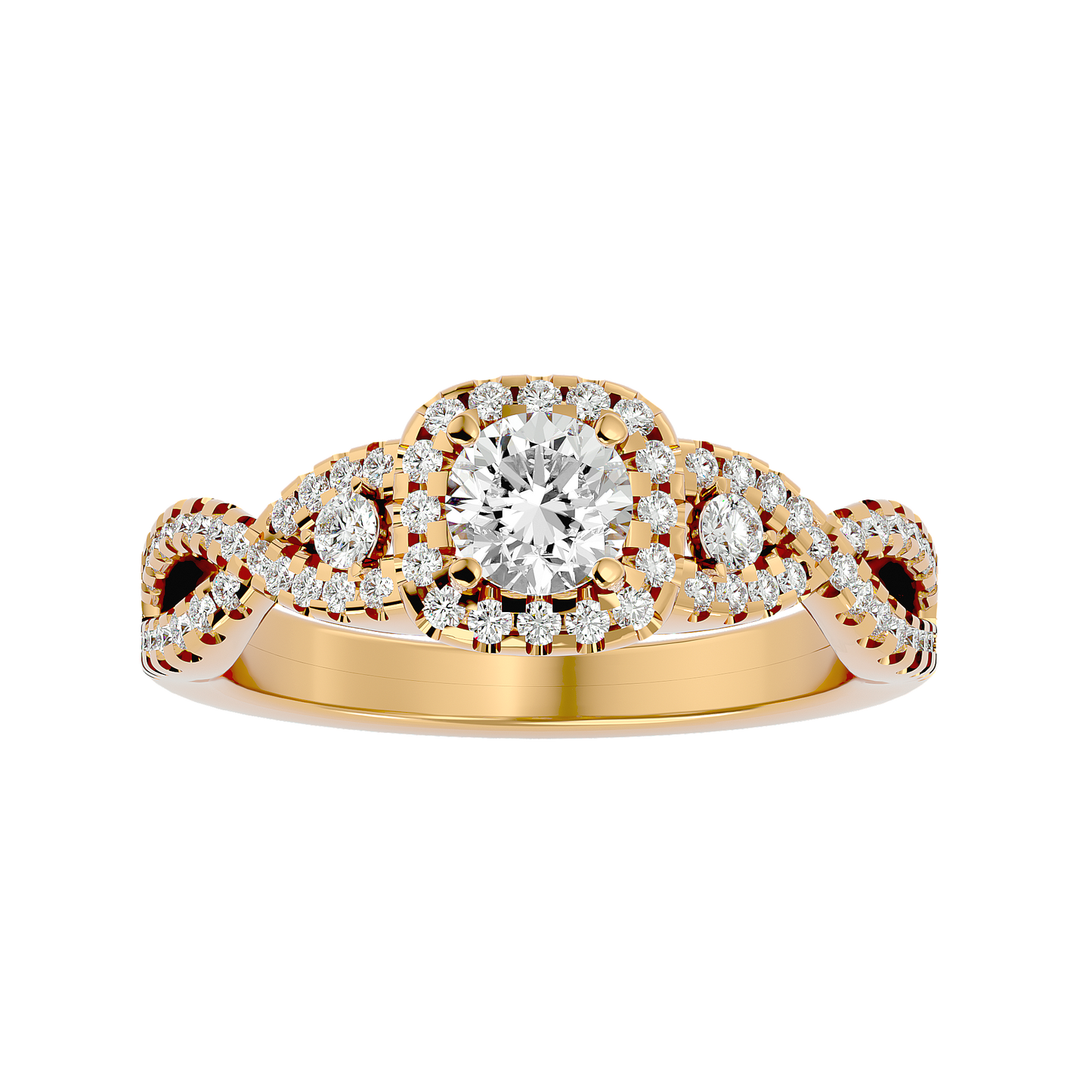 Lumière Beautiful- 1.06 Ct Round Diamond Gold RIng