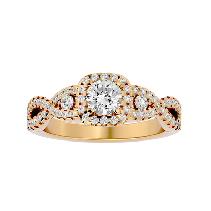 Lumière Beautiful- 1.06 Ct Round Diamond Gold RIng
