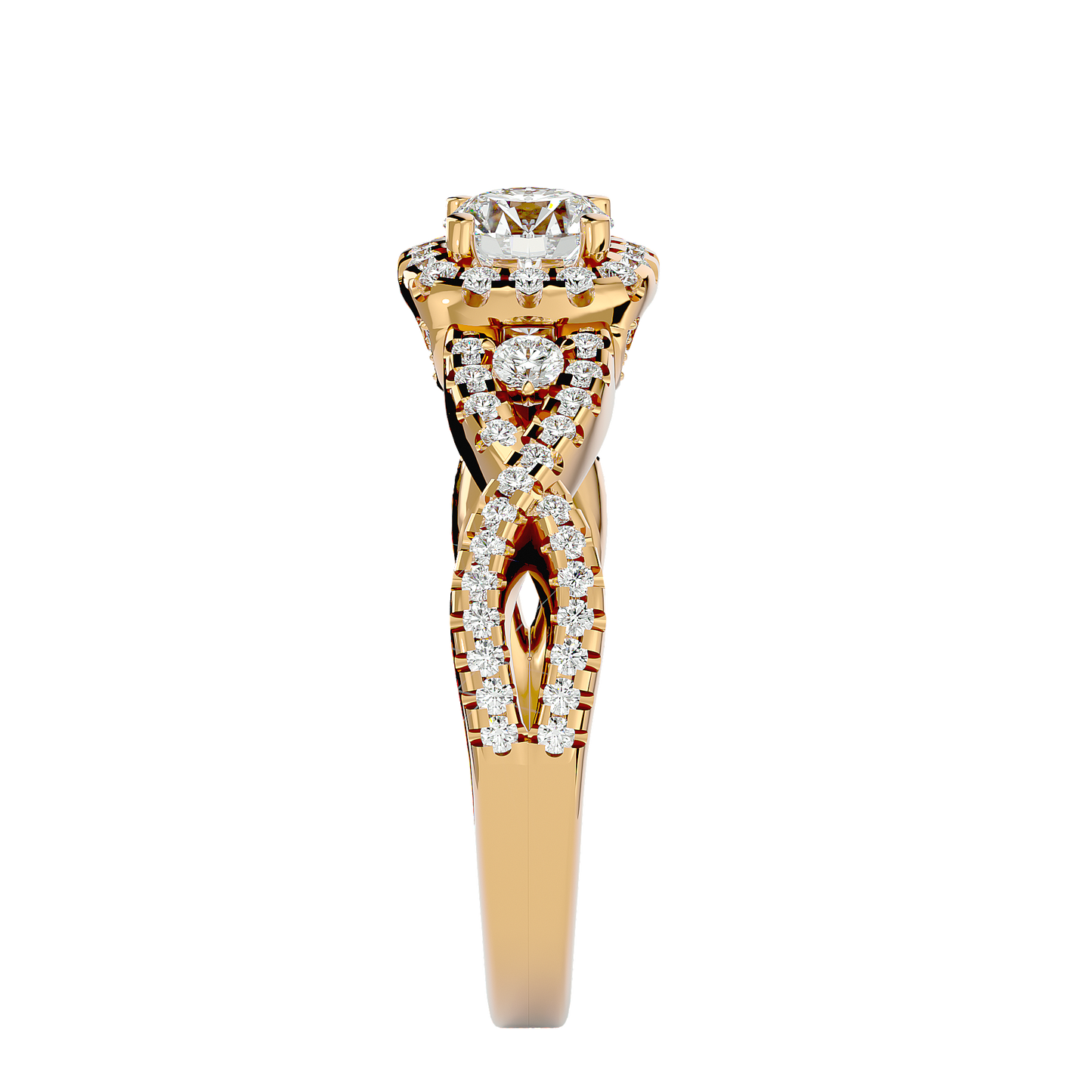 Lumière Beautiful- 1.06 Ct Round Diamond Gold RIng