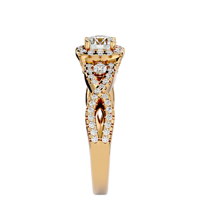 Lumière Beautiful- 1.06 Ct Round Diamond Gold RIng