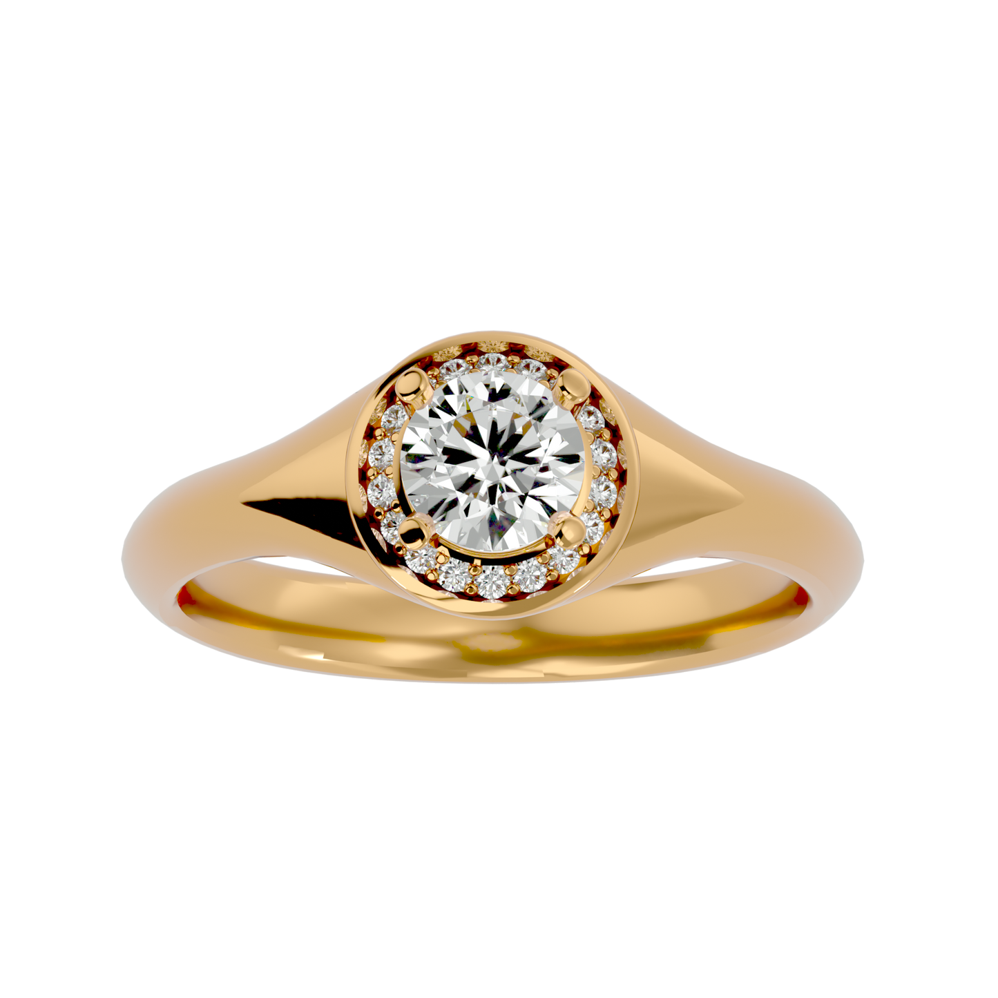Iconique Petite Solitaire  – 0.54ct Round Diamonds Gold Ring