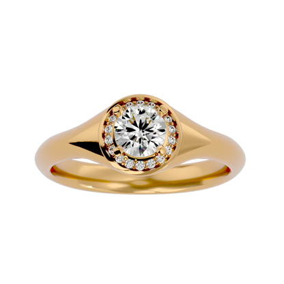 Iconique Petite Solitaire  – 0.54ct Round Diamonds Gold Ring