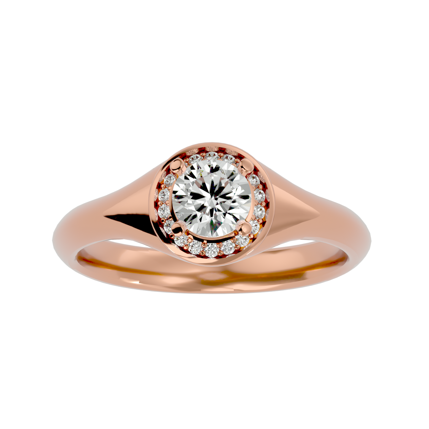 Iconique Petite Solitaire  – 0.54ct Round Diamonds Gold Ring