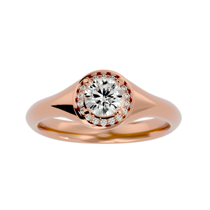 Iconique Petite Solitaire  – 0.54ct Round Diamonds Gold Ring