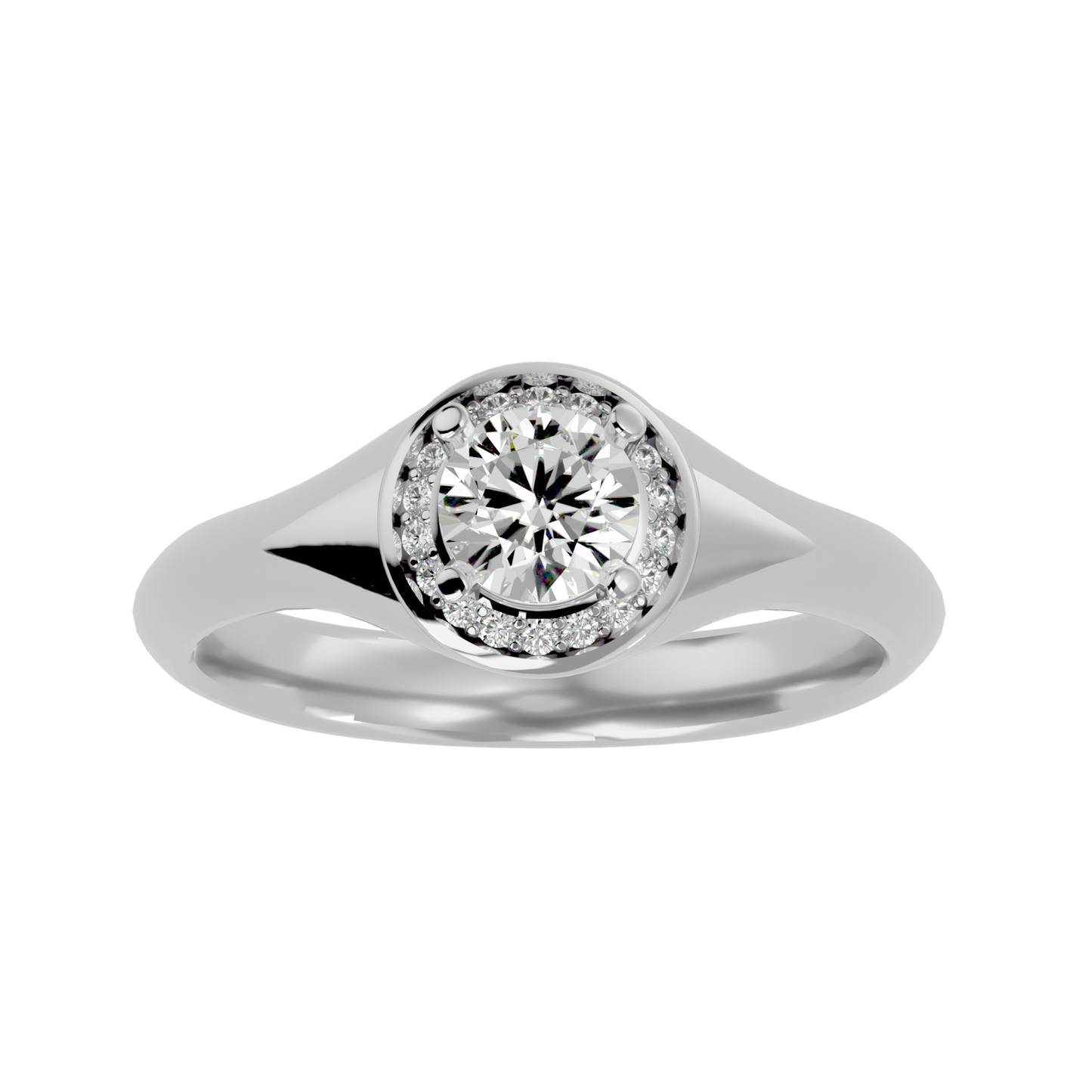Iconique Petite Solitaire  – 0.54ct Round Diamonds Gold Ring