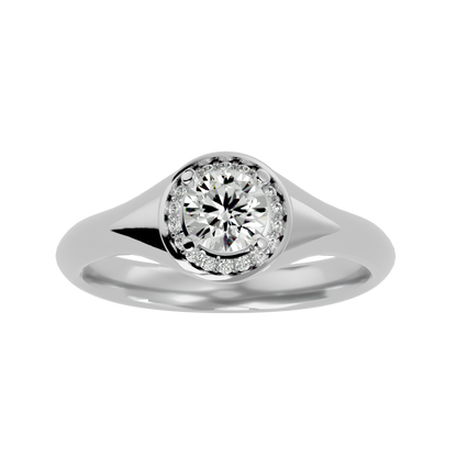 Iconique Petite Solitaire  – 0.54ct Round Diamonds Gold Ring