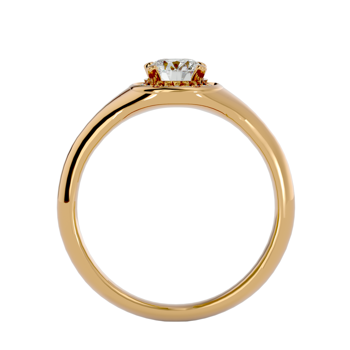 Iconique Petite Solitaire  – 0.54ct Round Diamonds Gold Ring