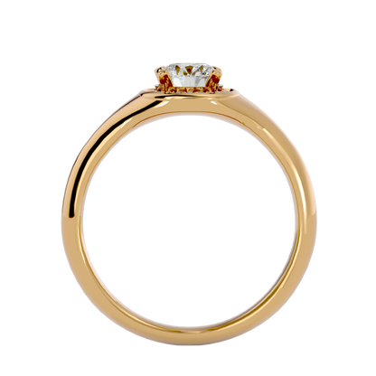 Iconique Petite Solitaire  – 0.54ct Round Diamonds Gold Ring