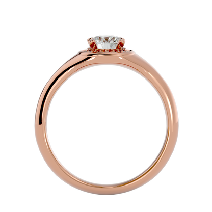 Iconique Petite Solitaire  – 0.54ct Round Diamonds Gold Ring