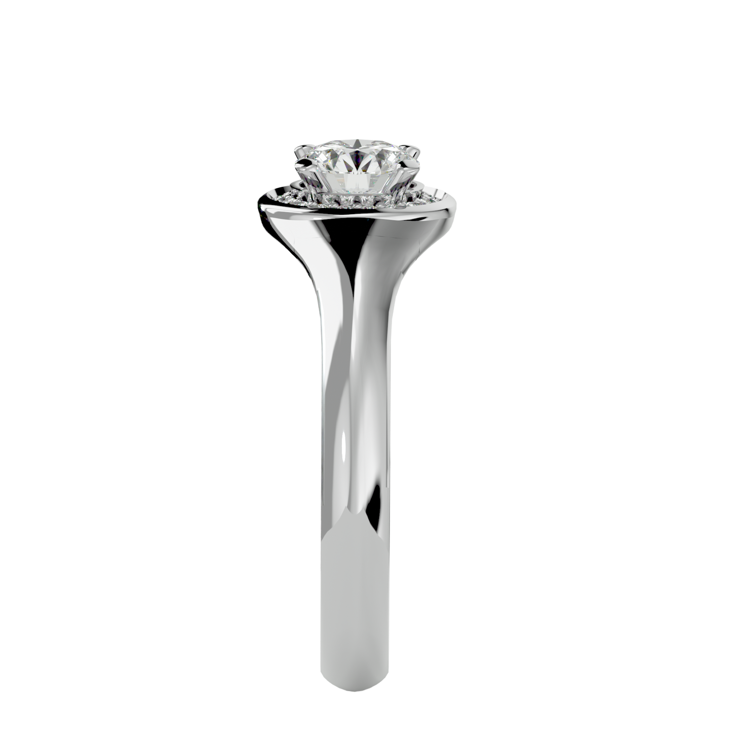 Iconique Petite Solitaire  – 0.54ct Round Diamonds Gold Ring