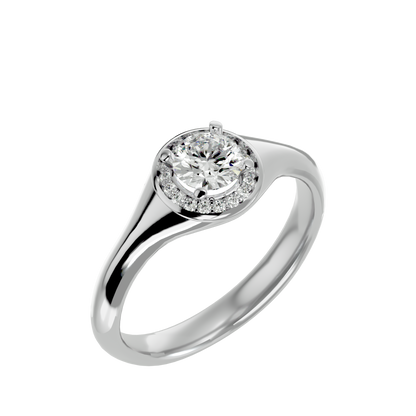 Iconique Petite Solitaire  – 0.54ct Round Diamonds Gold Ring