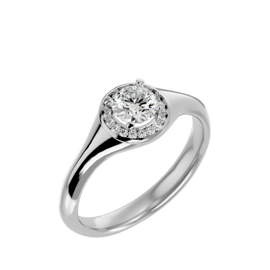 Iconique Petite Solitaire  – 0.54ct Round Diamonds Gold Ring