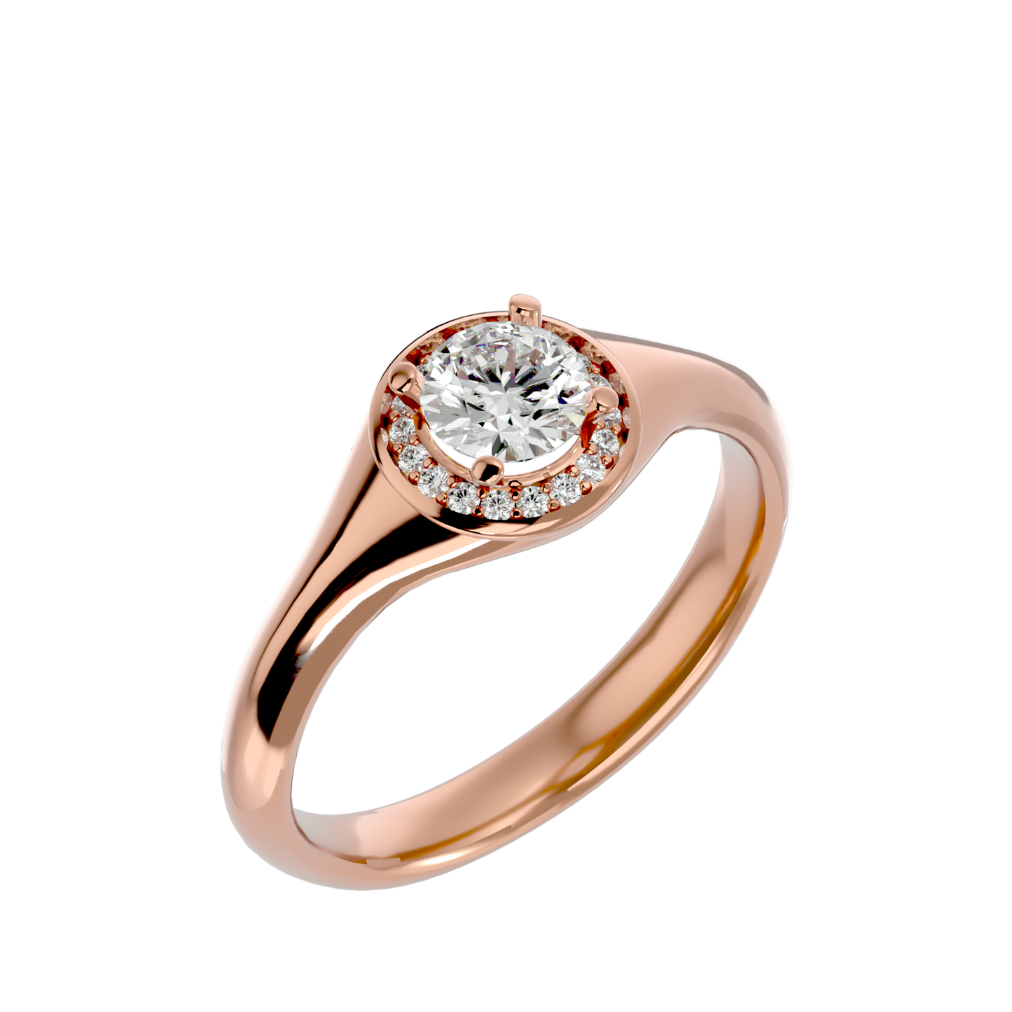 Iconique Petite Solitaire  – 0.54ct Round Diamonds Gold Ring